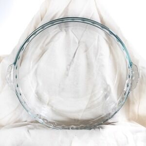 Pyrex 9.5" Glass Pie Plate Dish #229 USA Made Clear Fluted Edge Bakeware